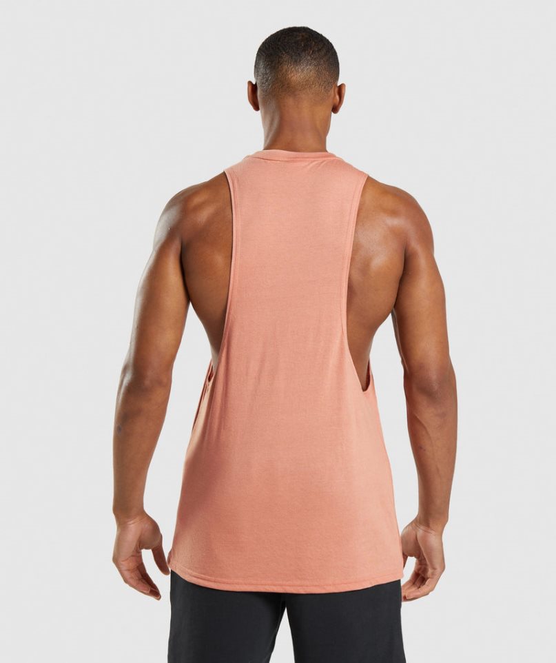 Men's Gymshark Legacy Drop Arm Tanks Pink | CA 58N310